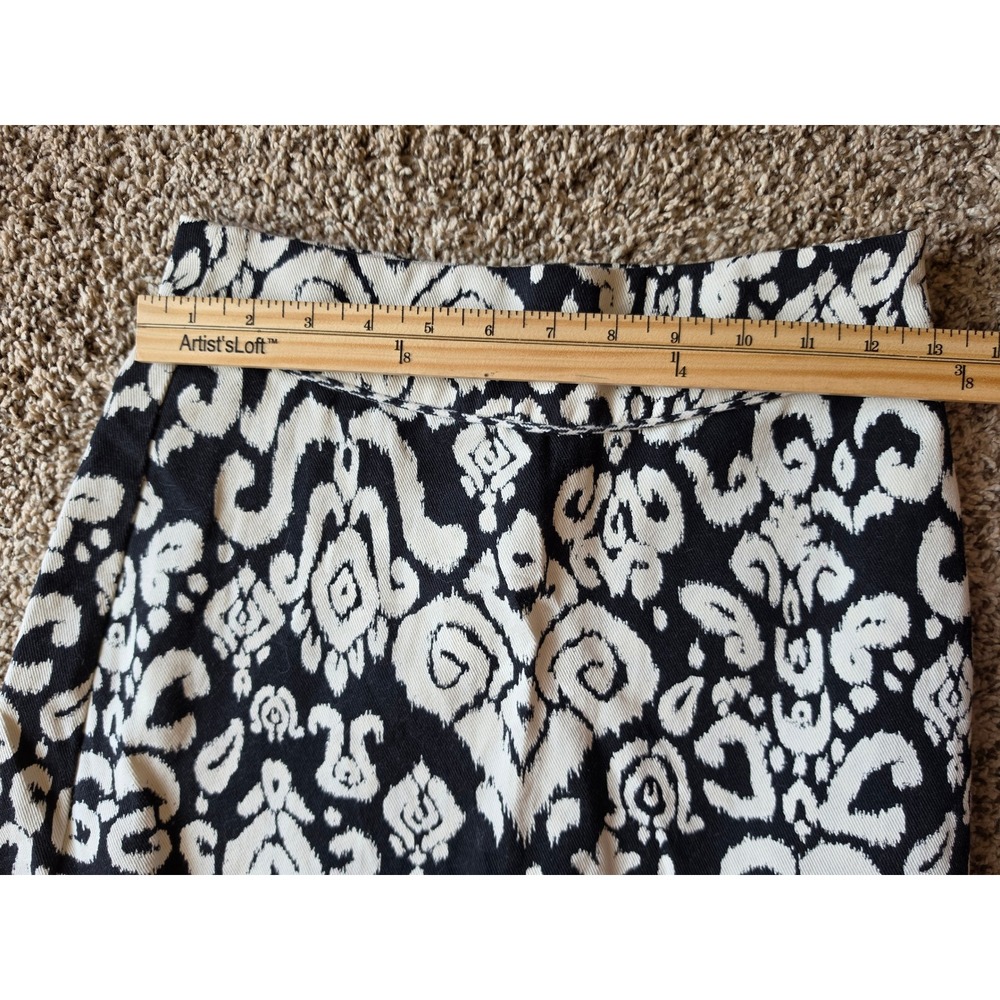 Zara Black White Ikat Damask Jacquard High Waisted Cotton Shorts Small NWT - Picture 7 of 11